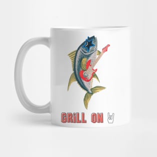 "Grill On" Tuna fish with guitar Mug